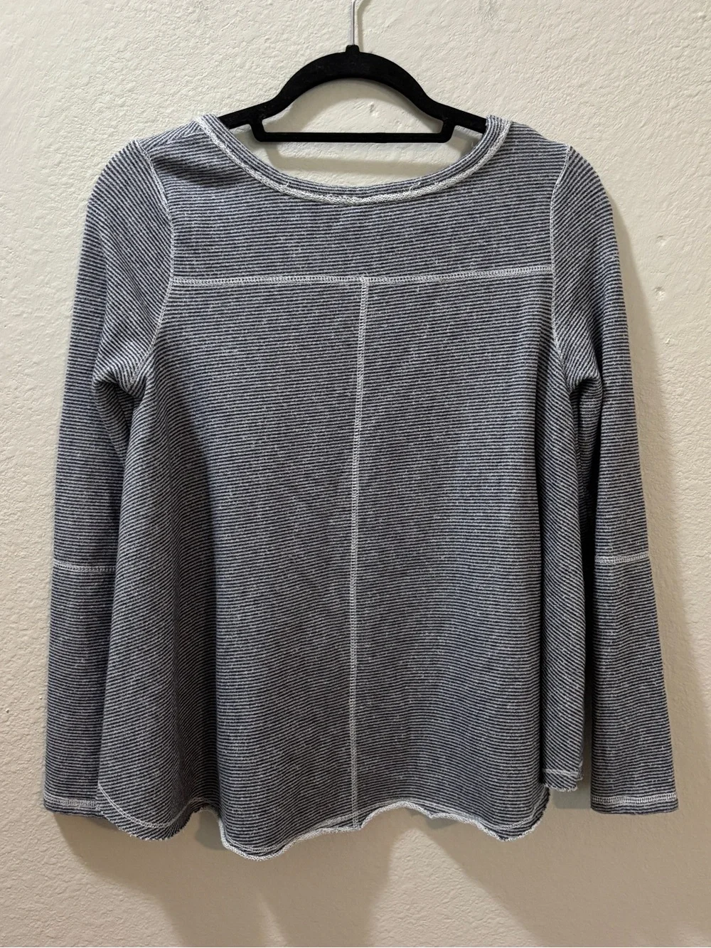 Free People Gray Striped Lacey Love Top Size XS
